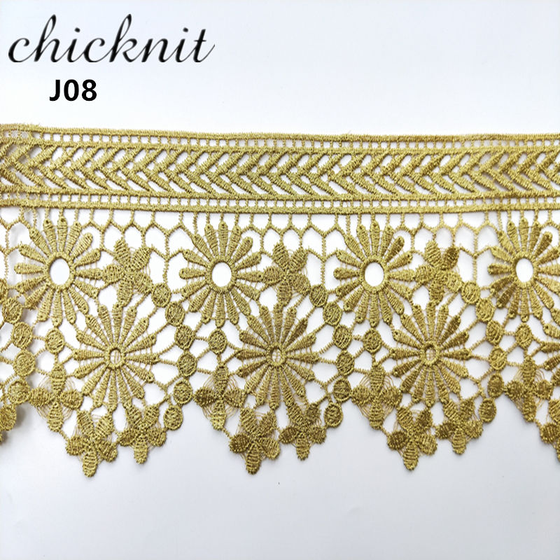 new Beautiful guipure Golden lace trim for sewing Window curtains Lace excipient  J07-08