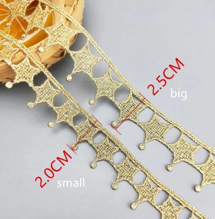 zsbszc hot 2yards Width 0.6-1.8CM sewn gold lace trim braid lace DIY garment accessories macrame embroidery lace JDB69-78