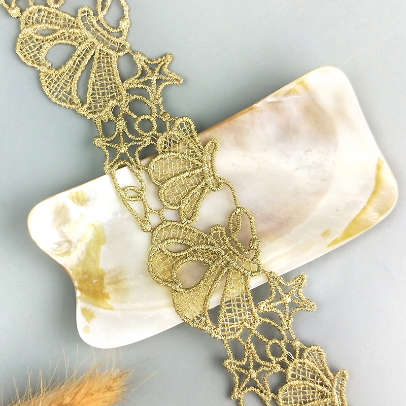 2 yards Width 4CM sewn golden lace trim lolita lace DIY tassel garment accessories macrame embroidery lace JB112
