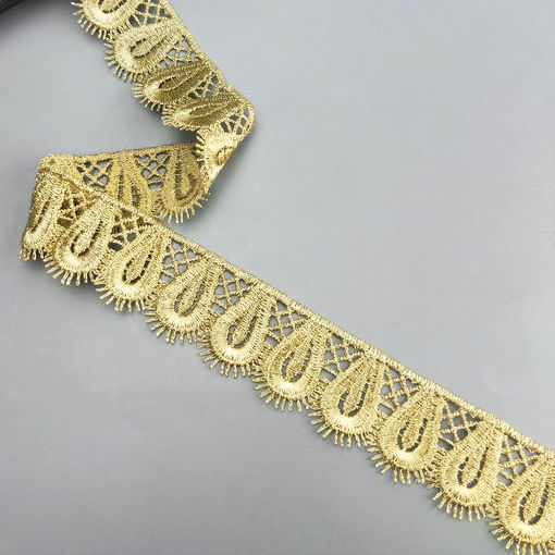 2 yards 2.8cm wide tassel gold water soluble embroidery lace fabric lace necklace hair accessories lace trim JB100