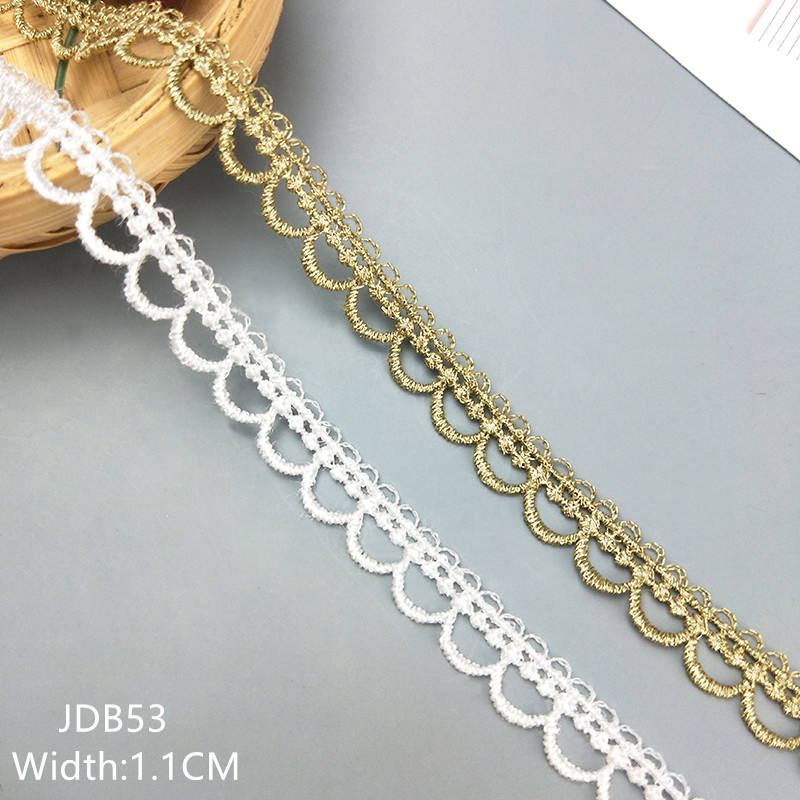 zsbszc 2 yards Width 1.1CM sewn gold white High quality lace trim DIY lolita garment accessories macrame embroidery lace JDB53