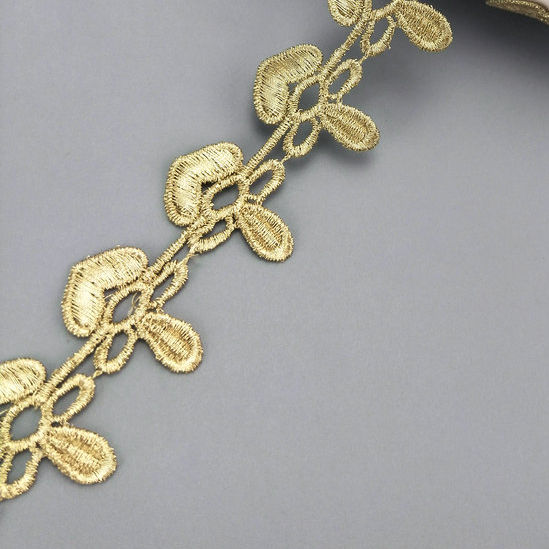 2 yards 3.8cm wide gold water soluble loveheart embroidery lace fabric lace necklace hair accessories lace trim JB97