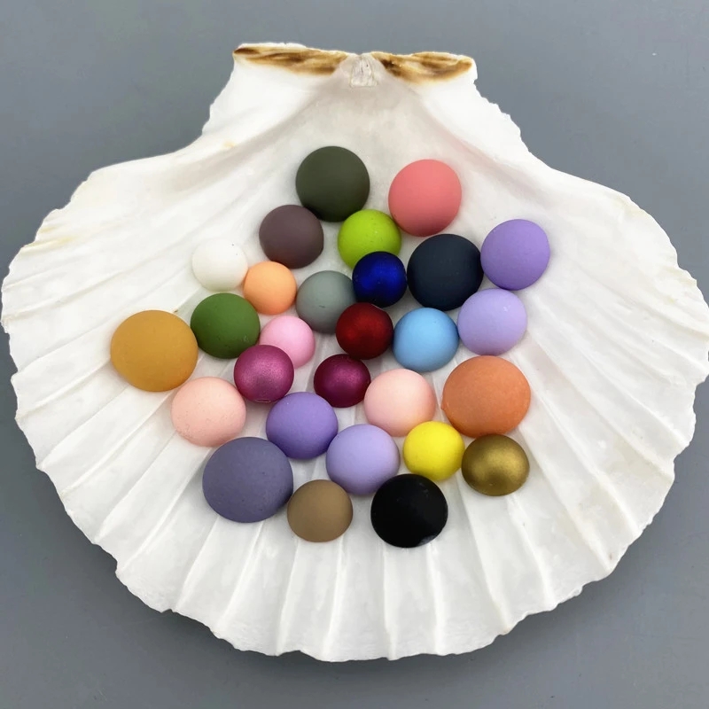 zsbszc 100pcs 12mm Flatback Half Round Plastic ABS matte Pearl Craft Beads Customizable colors beads Clothes accessories ZZ080