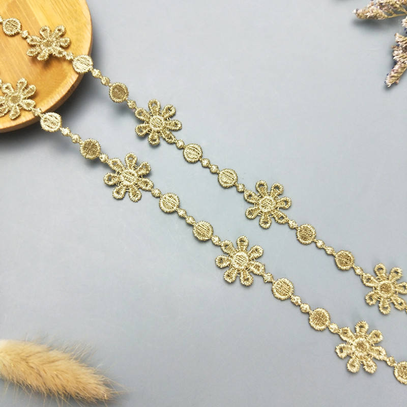 zsbszc 2 yards Width 1.8CM sewn white golden lace trim lolita lace DIY tassel garment accessories macrame embroidery lace JDB55