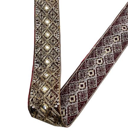 Laces Trims Braid Sequin Embroidery Ribbon Fabric DIY Exotic Decoration Wedding Clothes bar code, retro ethnic Han clothing shoes and skirt lace lace ZB008