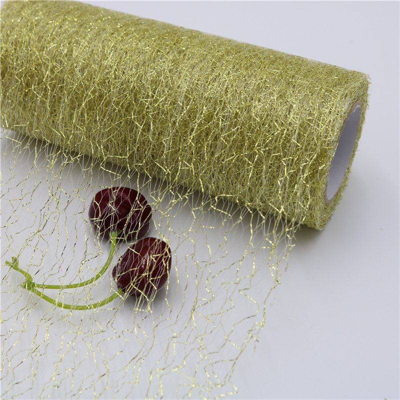 15cm 10 yards gold and silver random mesh yarn roll  Tulle Christmas  DIY hair accessories  tulle mesh   HX003