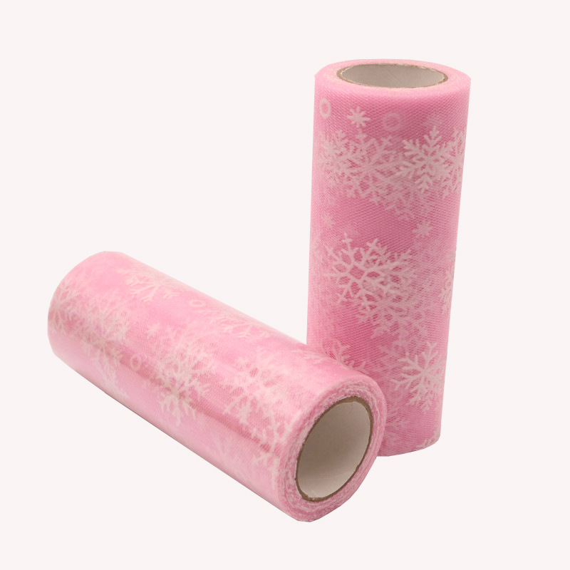 10y  Snowflake Wholesale Organza For Making Dress Tulle Fabric Glitter Costume Snowflake Printed Organza Fabric   HX013