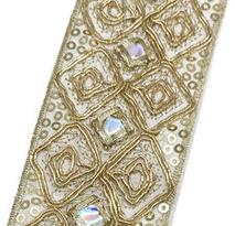 Laces Trims Braid Sequin Embroidery Ribbon Fabric DIY Exotic Decoration Wedding Clothes bar code, retro ethnic Han clothing shoes and skirt lace lace ZB008