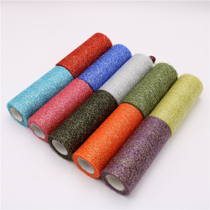15cm 10 yards gold and silver random mesh yarn roll  Tulle Christmas  DIY hair accessories  tulle mesh   HX003