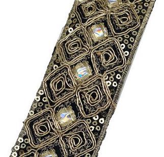 Laces Trims Braid Sequin Embroidery Ribbon Fabric DIY Exotic Decoration Wedding Clothes bar code, retro ethnic Han clothing shoes and skirt lace lace ZB008