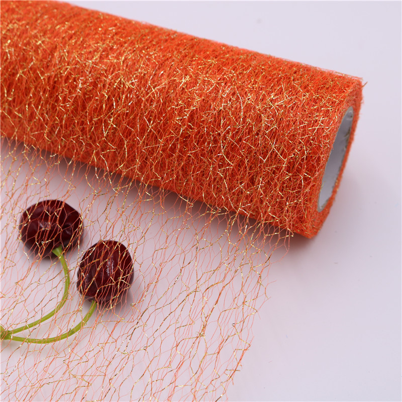 15cm 10 yards gold and silver random mesh yarn roll  Tulle Christmas  DIY hair accessories  tulle mesh   HX003
