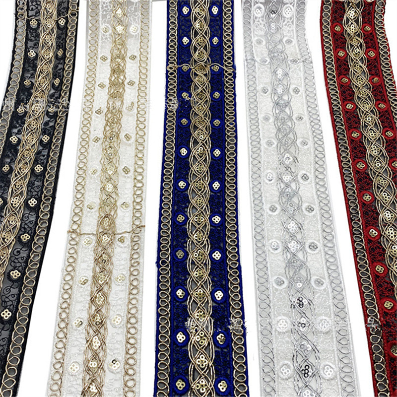 Retro national style embroidery lace Chinese style clothing accessories ribbon accessories Sewing Garment Accessories Clothing Embroidered Decorative Lace Webbing ZB027