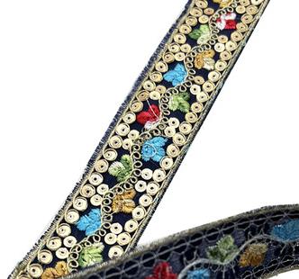 3cm ethnic gold thread sequins laminate embroidery colored ribbon, ancient clothing curtains lace accessories ZB028