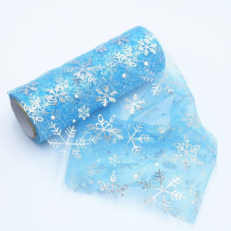 15cm*10yards  Korean version snowflake mesh roll DIY hair accessories  Homemade catwalk table surrounds and more  HX019