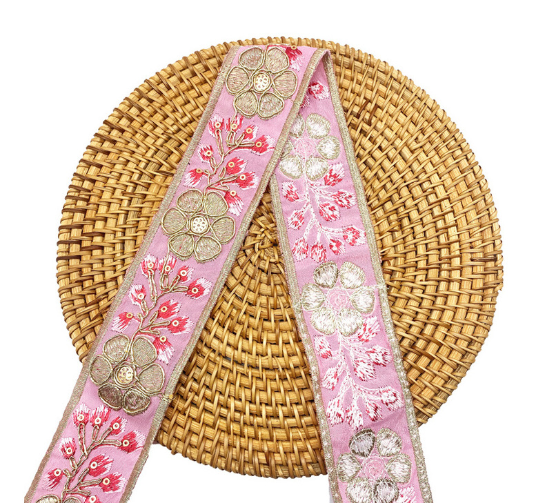 4.5cm wide Chinese dress qipao lace ribbon, handmade hair band accessories sequins embroidered skirt lace accessories ZB034