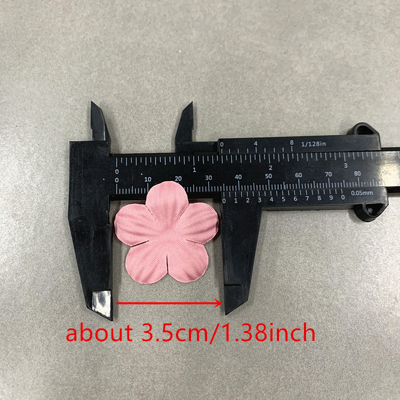 200pcs Artificial Flower Petals 3.5cm Petal Fake Flower Wedding Homedecor DIY Scrapbook Card Craft satin Flower Applique 5#