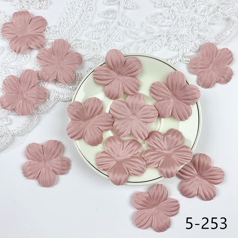 200pcs Artificial Flower Petals 3.5cm Petal Fake Flower Wedding Homedecor DIY Scrapbook Card Craft satin Flower Applique 5#