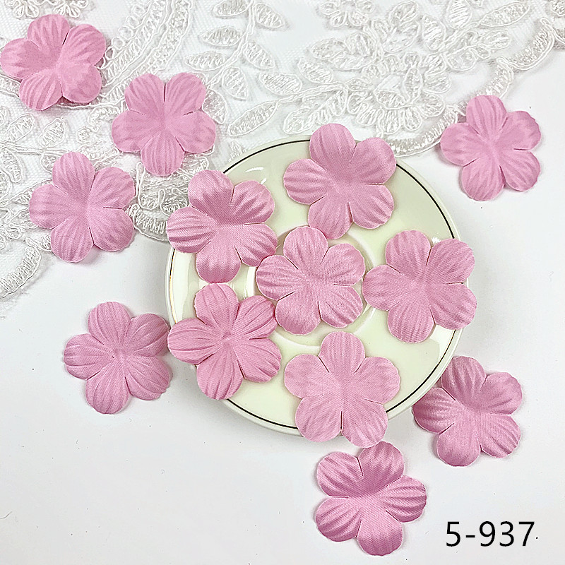 200pcs Artificial Flower Petals 3.5cm Petal Fake Flower Wedding Homedecor DIY Scrapbook Card Craft satin Flower Applique 5#