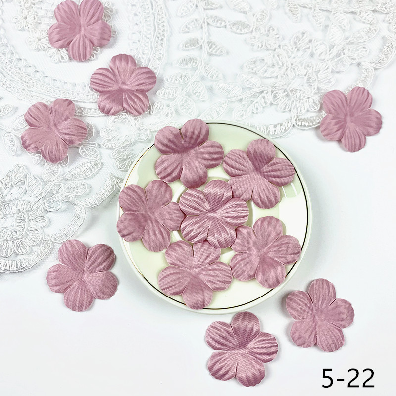 200pcs Artificial Flower Petals 3.5cm Petal Fake Flower Wedding Homedecor DIY Scrapbook Card Craft satin Flower Applique 5#