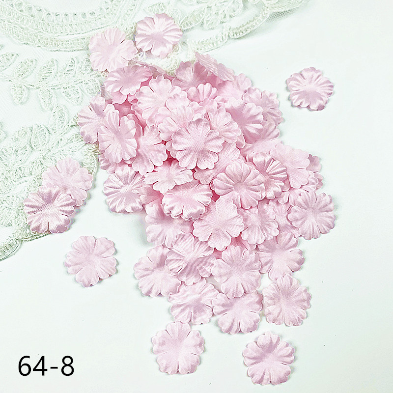 200pcs Artificial Flower Petals 24mm Petal Fake Flower for Wedding Homedecor DIY Scrapbook Card Craft satin Flower Applique 64#