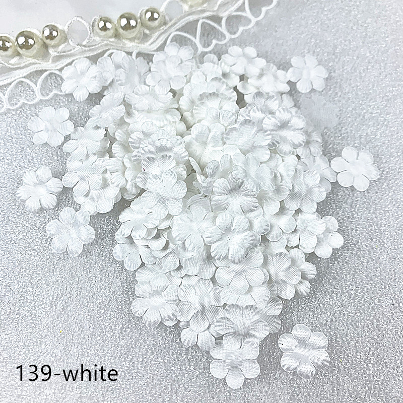 200pcs 17mm Artificial Flower Petals Mini Rose Petal Fake Flower for Wedding Homedecor DIY Scrapbook Card Craft satin Flower Applique 139#