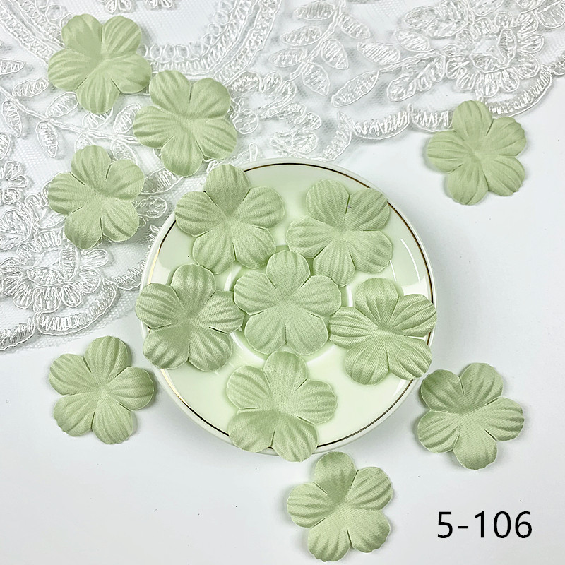 200pcs Artificial Flower Petals 3.5cm Petal Fake Flower Wedding Homedecor DIY Scrapbook Card Craft satin Flower Applique 5#