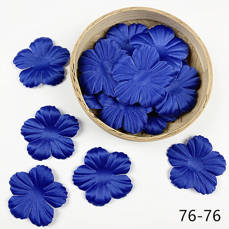 200pcs Artificial Flower Petals 48mm Petal Fake Flower for Wedding Homedecor DIY Scrapbook Card Craft Satin Flower Applique 76#