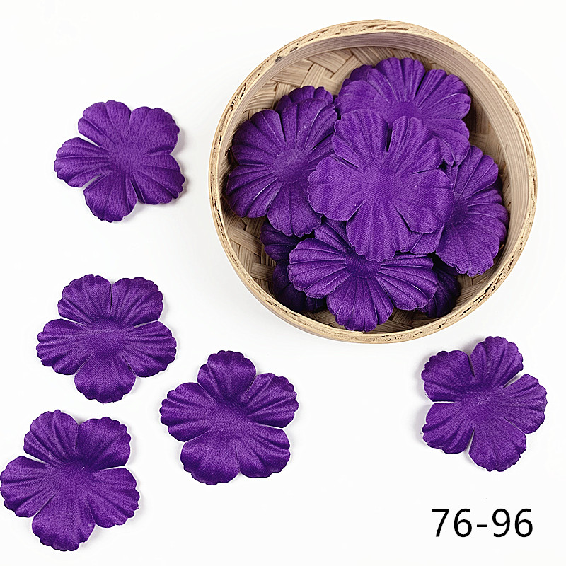 200pcs Artificial Flower Petals 48mm Petal Fake Flower for Wedding Homedecor DIY Scrapbook Card Craft Satin Flower Applique 76#