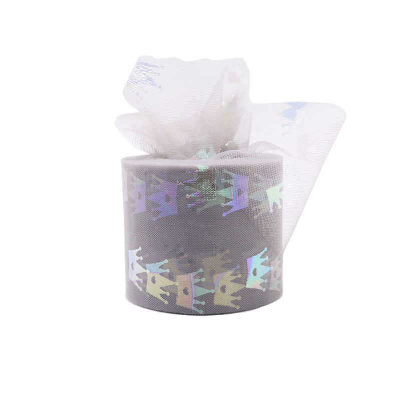 6CM*25YARDS  Symphony bronzing crown mesh roll ,diy bow gift wrapping hair accessories accessories ribbon HX93