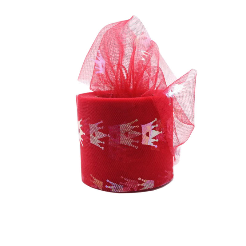 6CM*25YARDS  Symphony bronzing crown mesh roll ,diy bow gift wrapping hair accessories accessories ribbon HX93