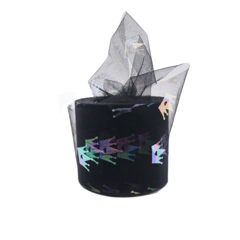 6CM*25YARDS  Symphony bronzing crown mesh roll ,diy bow gift wrapping hair accessories accessories ribbon HX93