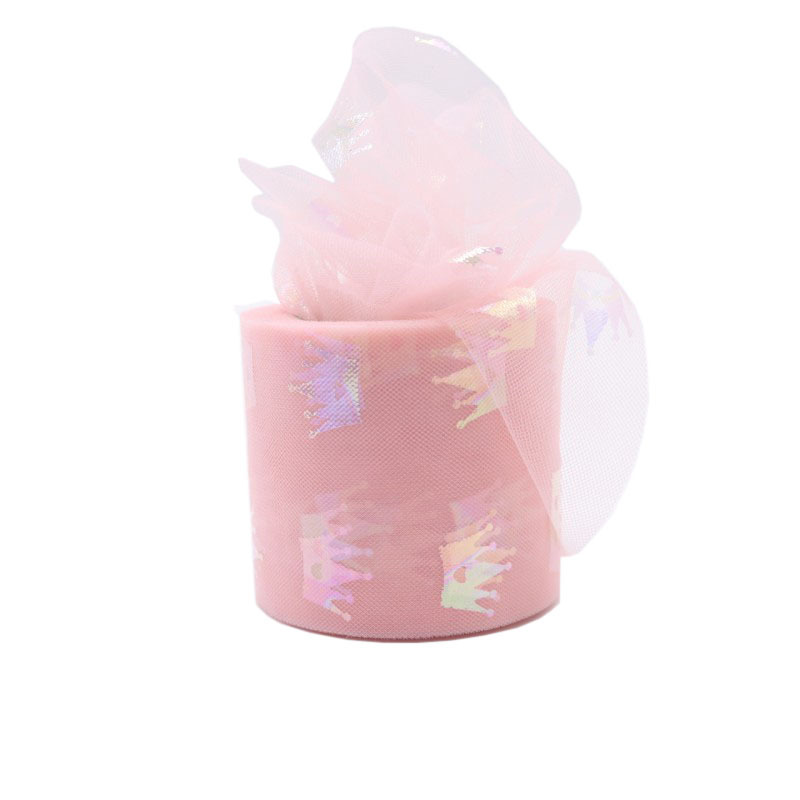 6CM*25YARDS  Symphony bronzing crown mesh roll ,diy bow gift wrapping hair accessories accessories ribbon HX93