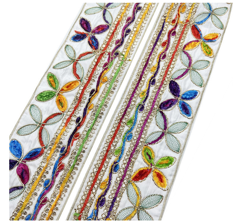 National lace accessories sequins strands colored ribbon, bohemian belt clothing accessories ZB041