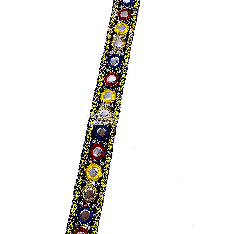 2cm width Mirror Jacquard Embroidered Lace Trim Ribbon Mirror Ethnic  Lace Vintage Embroidery Sewing Lace Ribbon Trim For Diy Dress ZB046