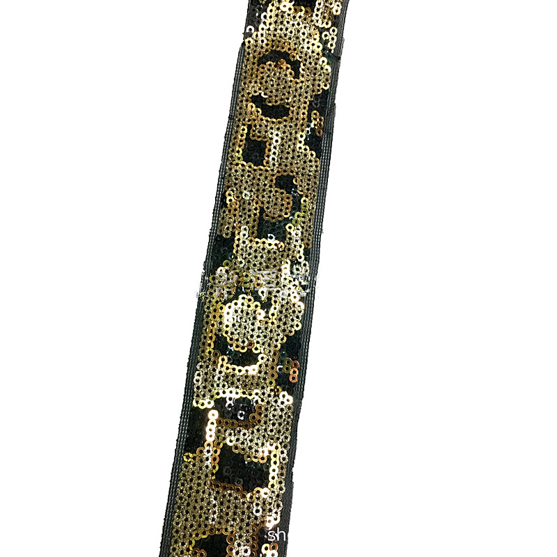 35mm Leopard Print Sequins Fabric Embroidery Lace Sequin Fabric for Sewing Glitter DIY ZB047