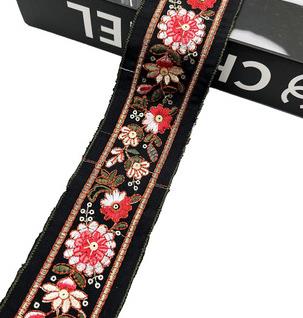 6cm double embroidered plum national wind ribbon, Hanfu multi-colored belt curtain sofa lace accessories wholesale ZB054