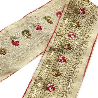 National wind embroidery double gold strand cord sequin ribbon sequin Ribbon Ethnic embroidery lace Decorative lace for Skirt cuffs ZB061