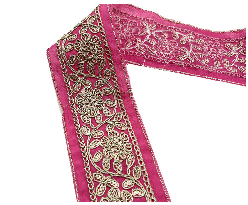 5.5cm national style sequins embroidery bar code gold strands rope Han dress waist belt fabric curtain lace accessories ZB067