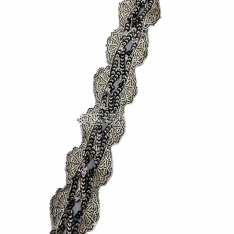 5cm Sequined lace Trimming Sewing Accessories Trims Embroidered Lace Ribbons Webbings Dance Dress Sequins Lace Fabric ZB071