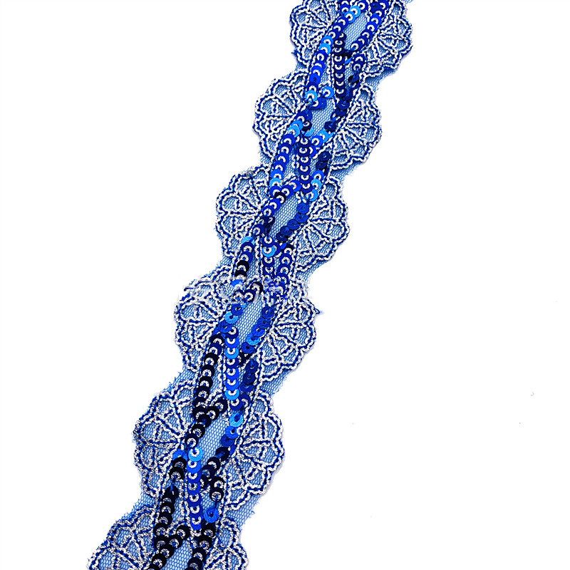 5cm Sequined lace Trimming Sewing Accessories Trims Embroidered Lace Ribbons Webbings Dance Dress Sequins Lace Fabric ZB071