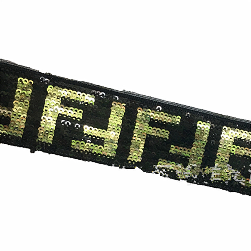 Embroidery beaded ribbon lace  national lace clothing accessories Leopard Print Sequins Fabric Embroidery Lace Sequin Fabric for Sewing Glitter DIY ZB080