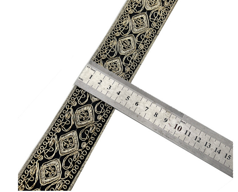 8.5cm lozenge gold sequin lace Glitter Organza Embroidery Mesh Lace Trim Ribbon For Clothing Curtain Accessories ZB079