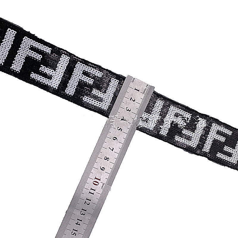 Embroidery beaded ribbon lace  national lace clothing accessories Leopard Print Sequins Fabric Embroidery Lace Sequin Fabric for Sewing Glitter DIY ZB080