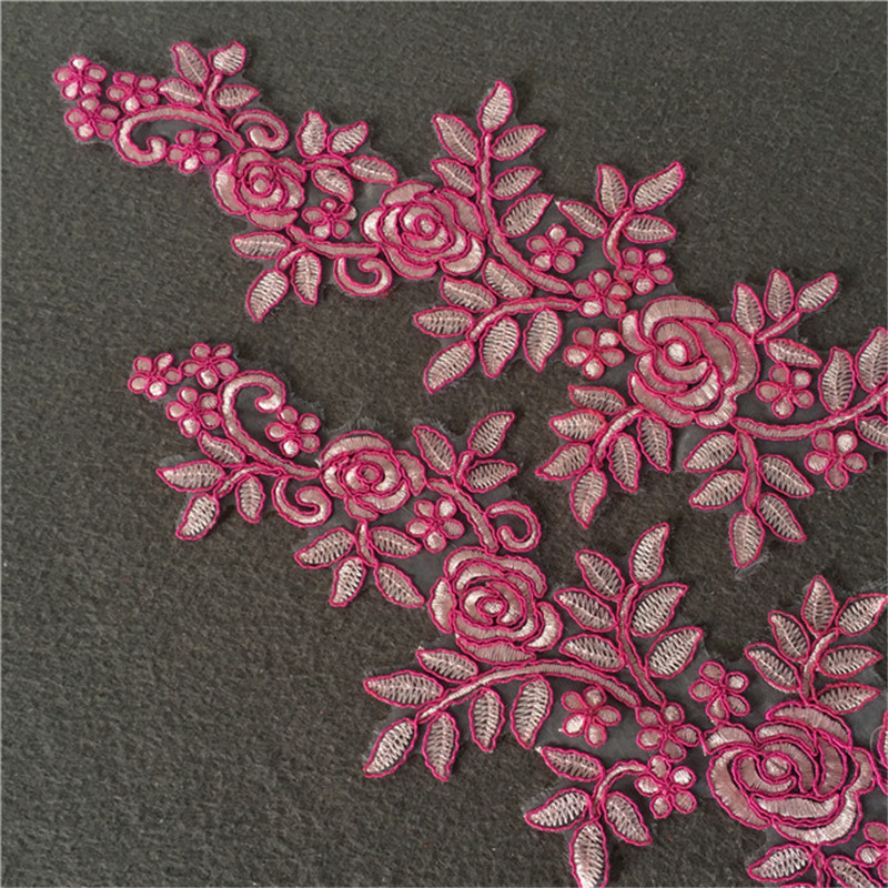 Multi-colored wedding dress rims flower bride wedding shoes lace flower dress DIY lace accessories CG070