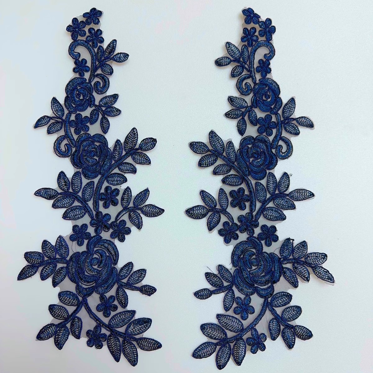 Border Mirror Flowers Handmade DIY Jewelry Wedding Dress Accessories Patch Embroidered Applique CG072