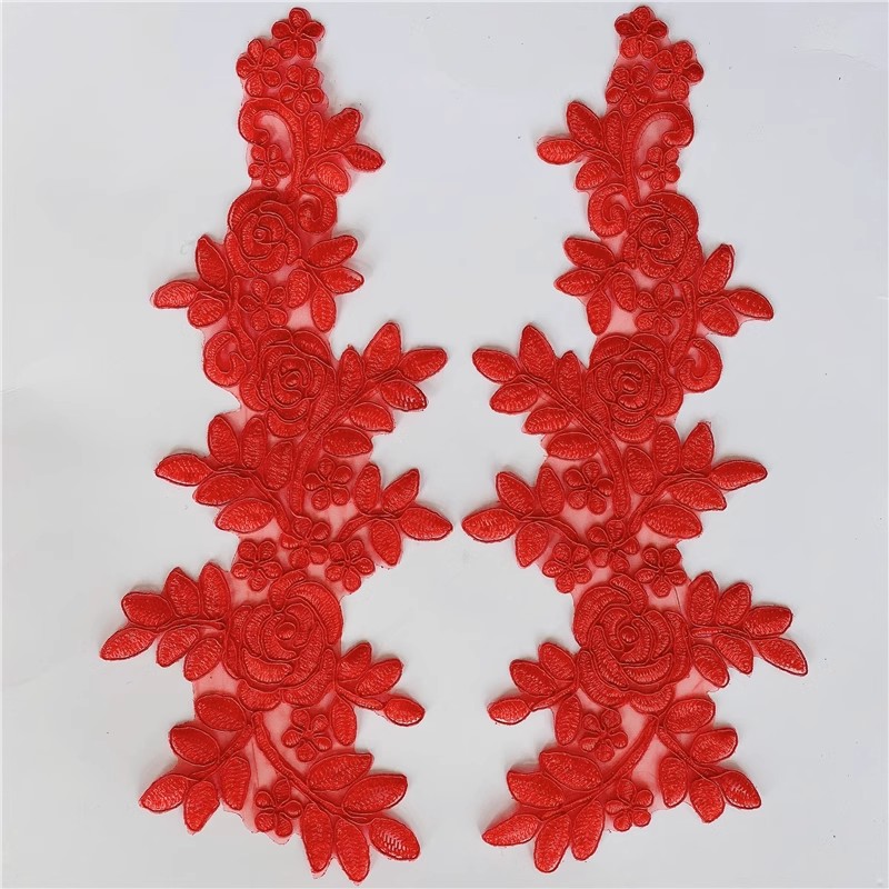 Border Mirror Flowers Handmade DIY Jewelry Wedding Dress Accessories Patch Embroidered Applique CG072