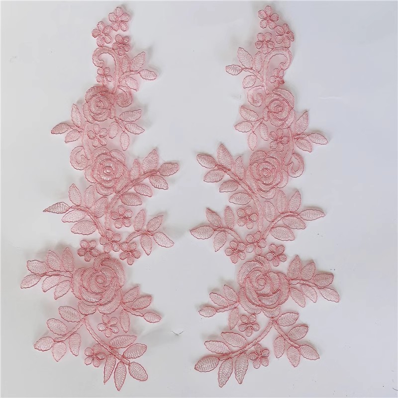Border Mirror Flowers Handmade DIY Jewelry Wedding Dress Accessories Patch Embroidered Applique CG072