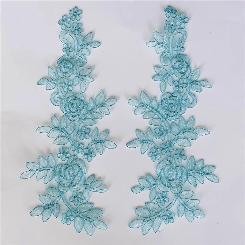 Border Mirror Flowers Handmade DIY Jewelry Wedding Dress Accessories Patch Embroidered Applique CG072
