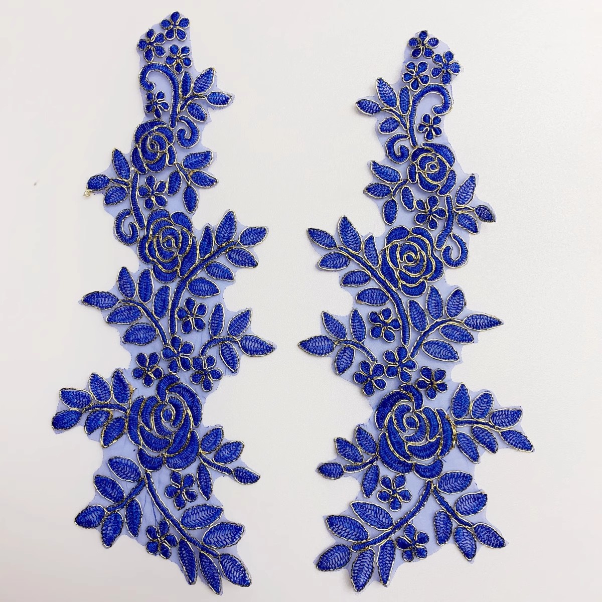 Border Mirror Flowers Handmade DIY Jewelry Wedding Dress Accessories Patch Embroidered Applique CG072