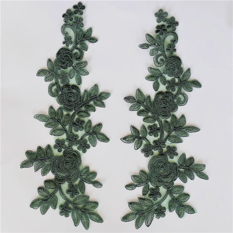 Border Mirror Flowers Handmade DIY Jewelry Wedding Dress Accessories Patch Embroidered Applique CG072